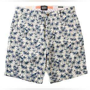 Scotch & Soda - NWOT Men’s Stuart Printed Shorts Cotton Navy Palm Print pants 29